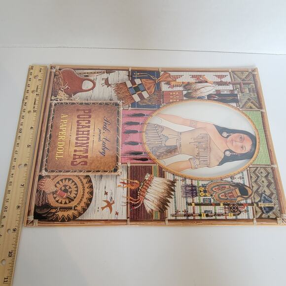 1995 Pocahontas Paper Doll Peck Aubry Vintage Book John Smith Powhatan USA - Picture 4 of 9